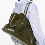 borsa a spalla la passeggiata medium in verde The Attico - donna 
