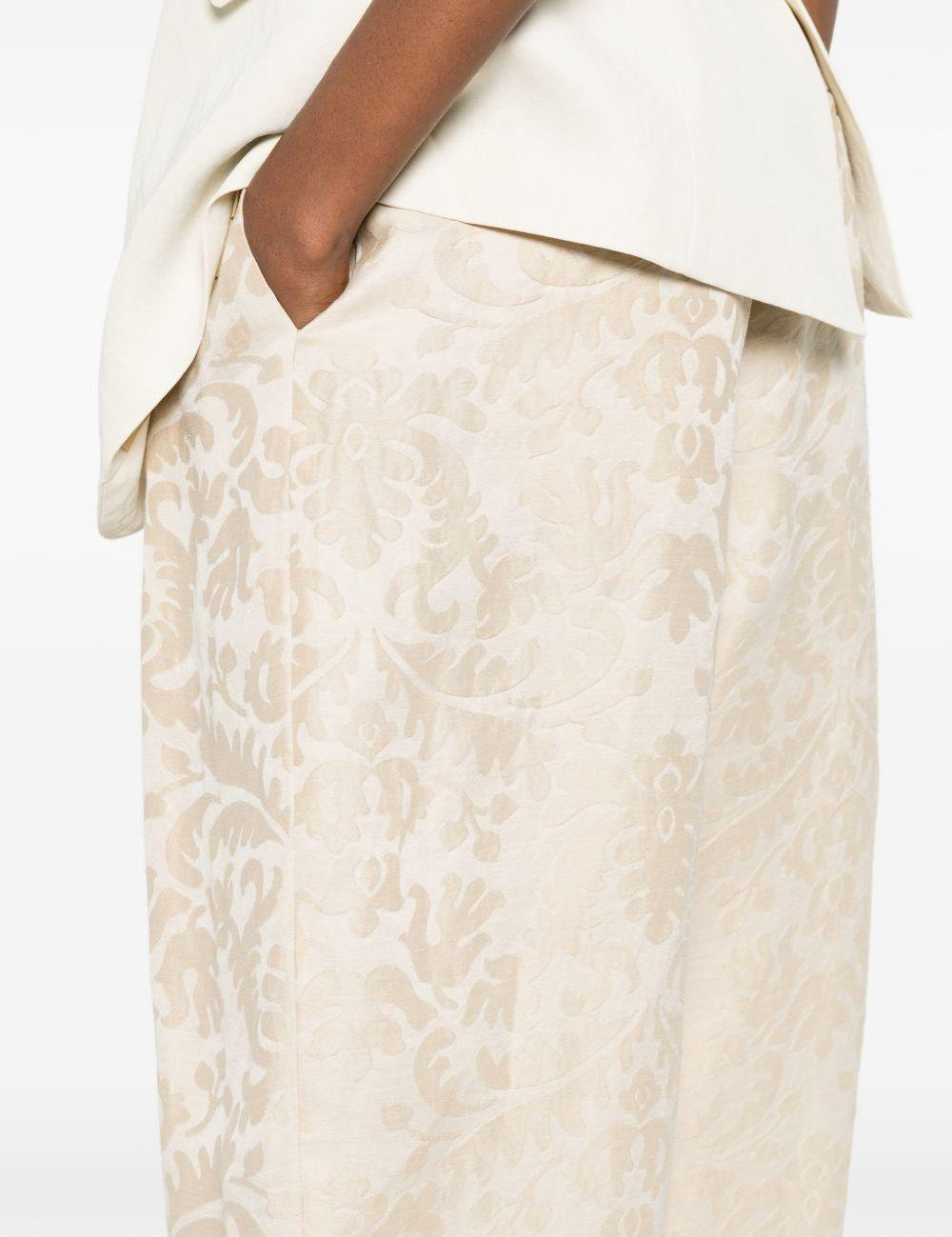 Pantaloni in jacquard Piper in beige Uma wang  - donna 
