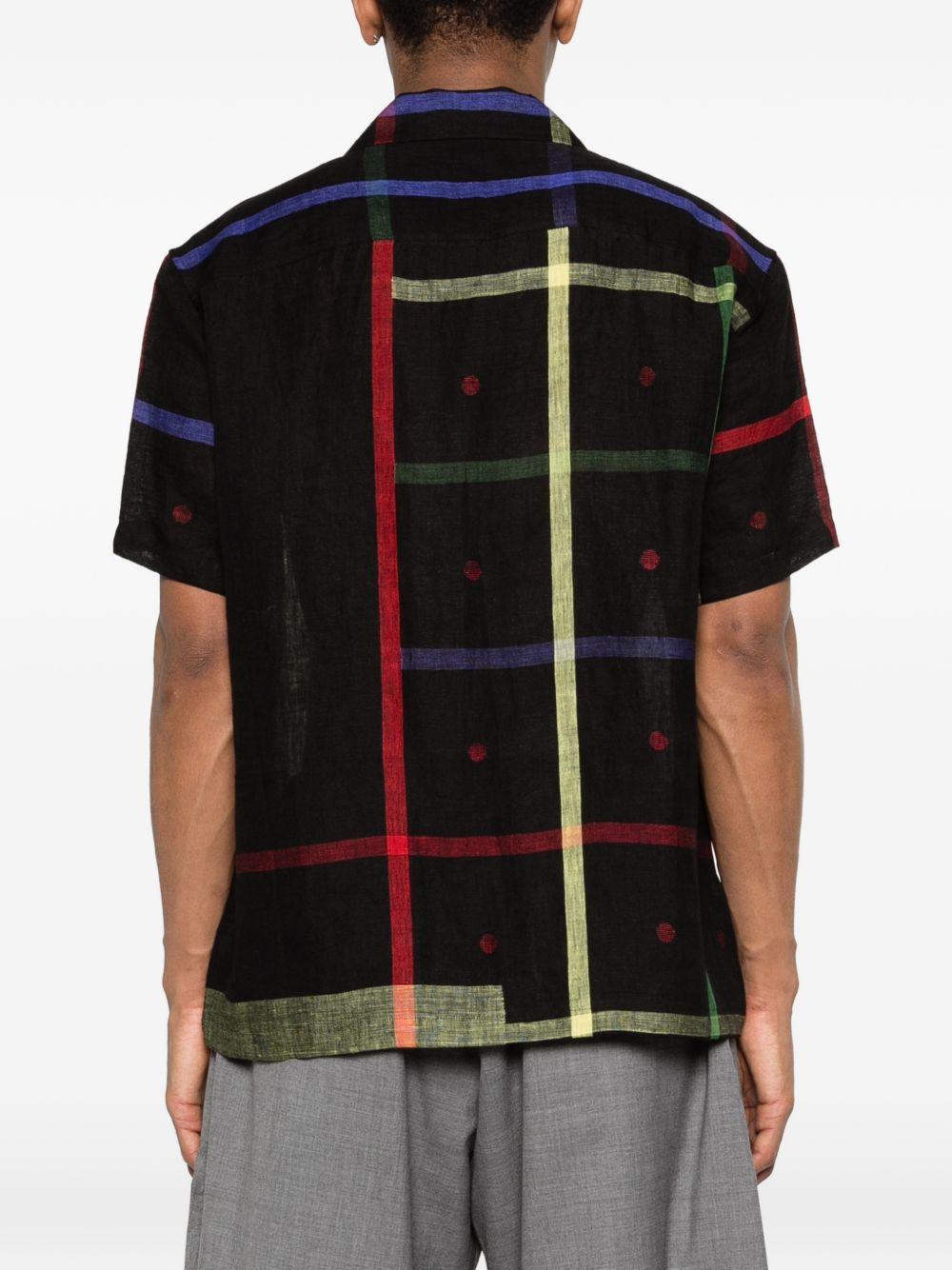 Camicia con stampa a quadri in nero Khoki - uomo 