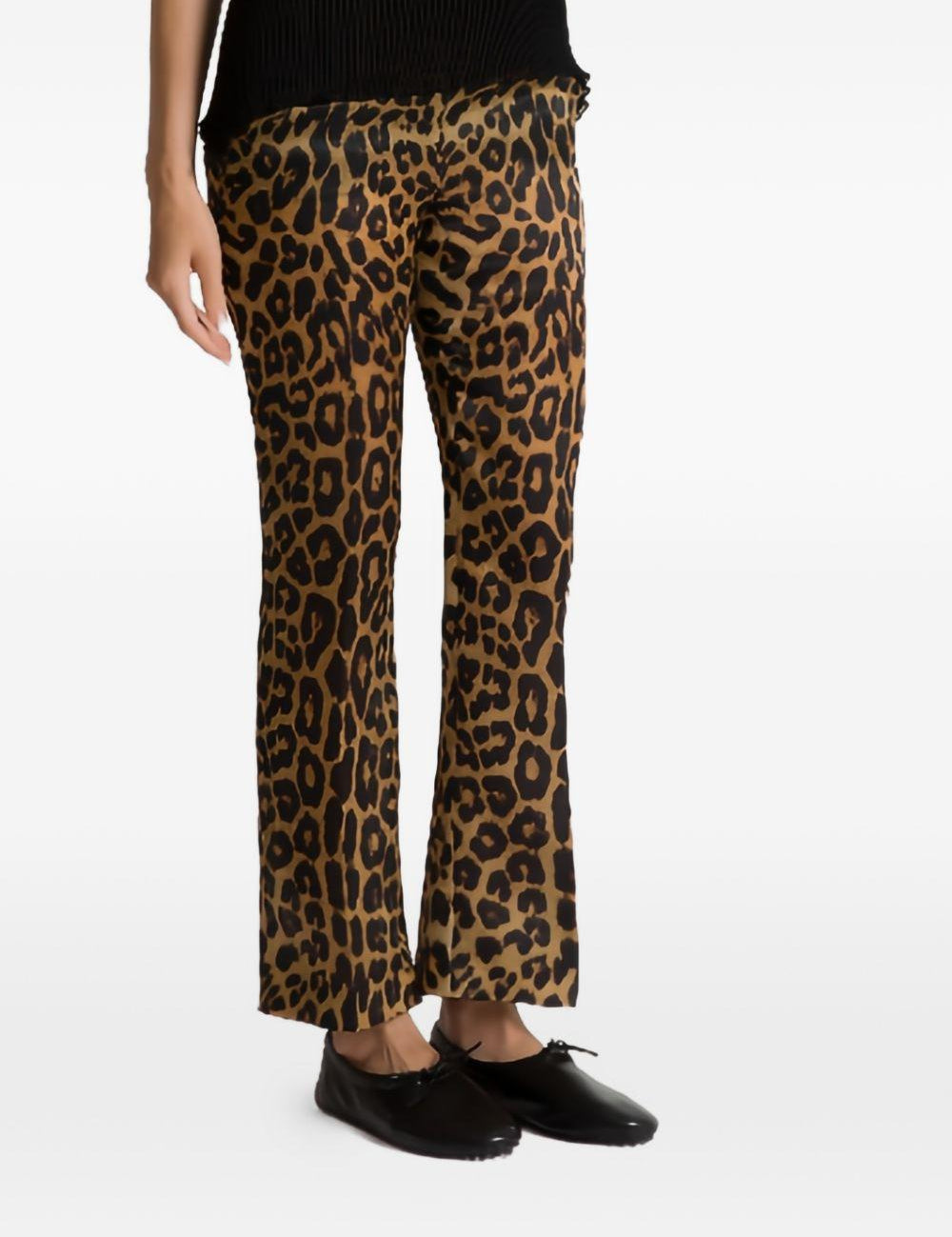 Pantaloni con stampa leopardata in marrone Alberta ferretti - donna 
