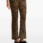 Pantaloni con stampa leopardata in marrone Alberta ferretti - donna 