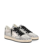 Sneakers ball star con glitter in argento 