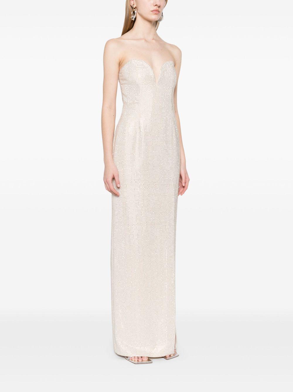 Abito lungo con decorazione color champagne Roland Mouret - donna 