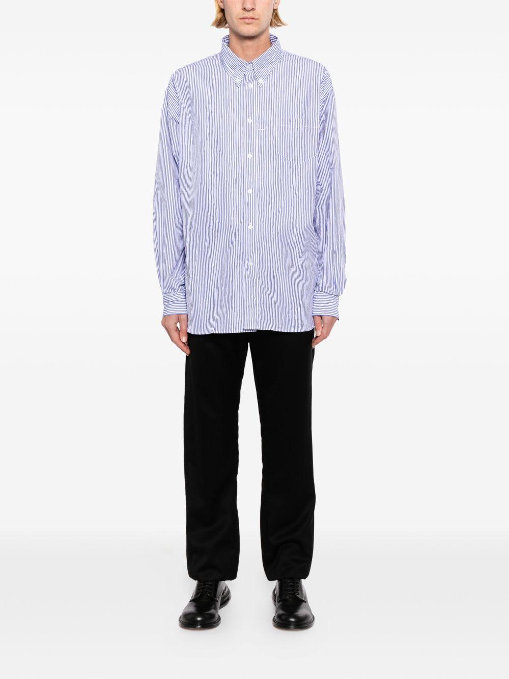 Camicia a righe con bottoni in blu Willy chavarria - uomo 