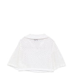 Top in maglia con perle in bianco 