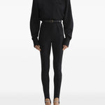 Leggings a vita alta con staffe in nero Mugler - donna 