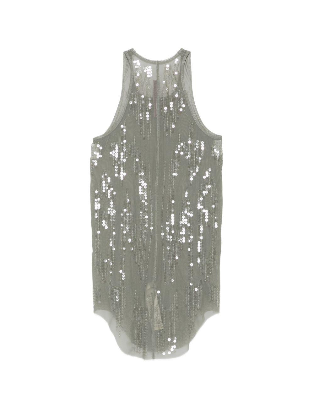 Canotta con paillettes  in grigio Rick owens lilies - donna 