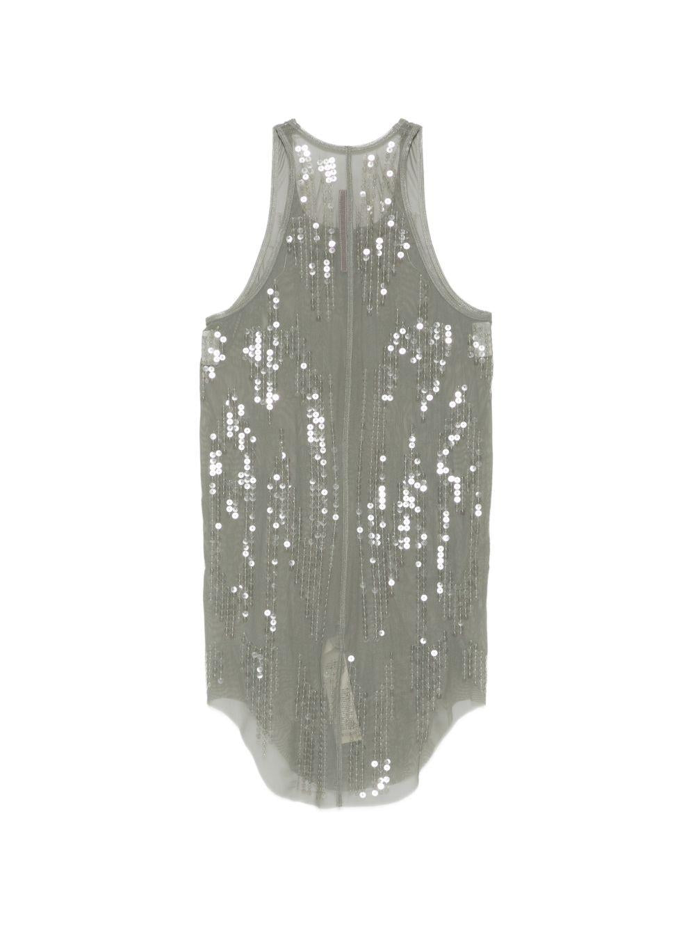 Canotta con paillettes  in grigio Rick owens lilies - donna 