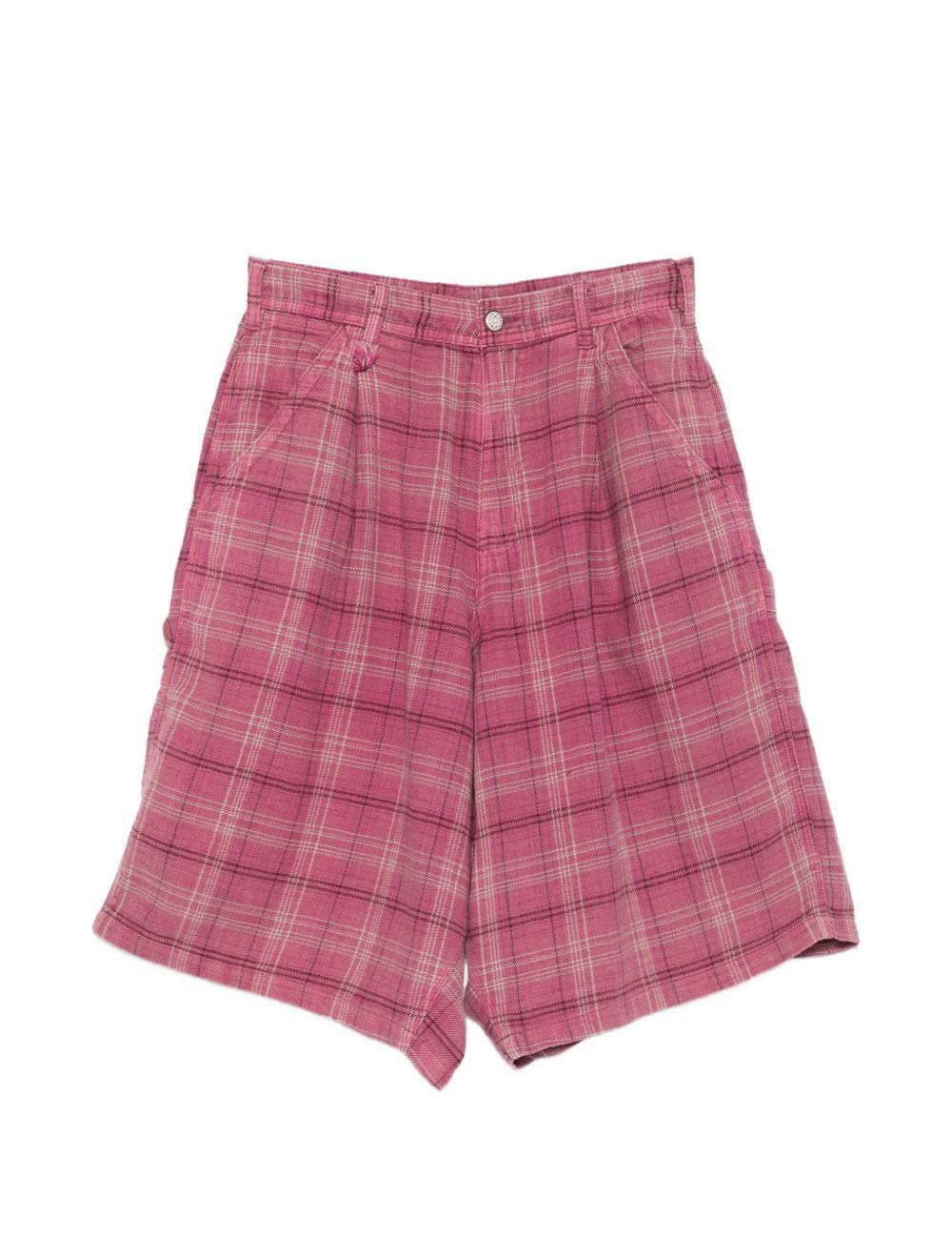 Shorts a quadri in rosa R13 - donna 