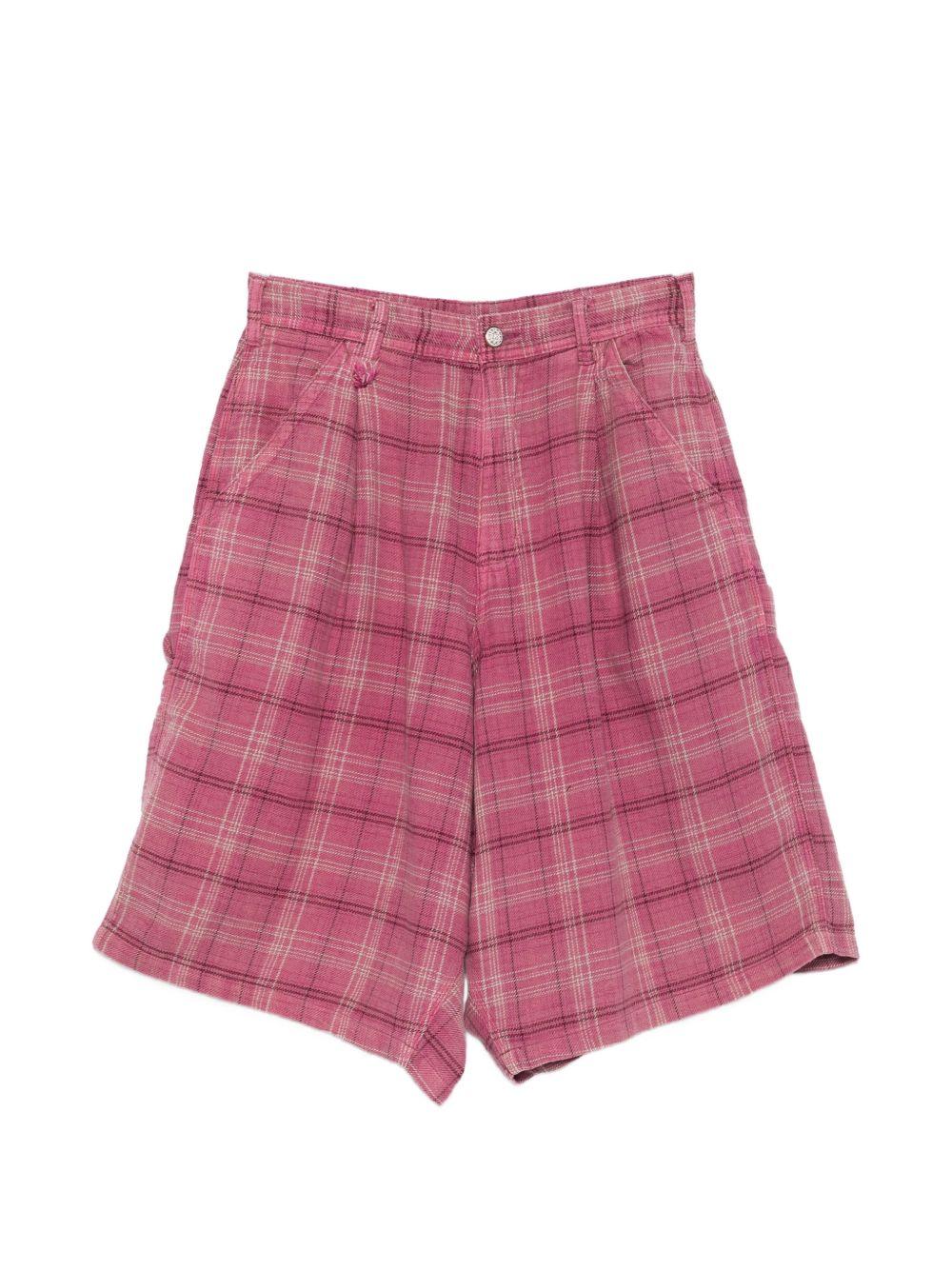 Shorts a quadri in rosa R13 - donna 