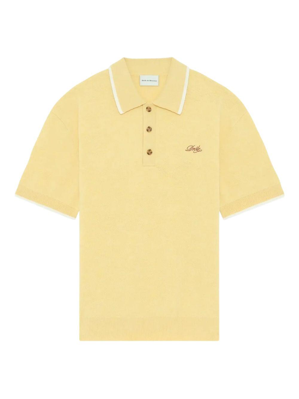 Polo con colletto ricamato in giallo Drole de monsieur - uomo 