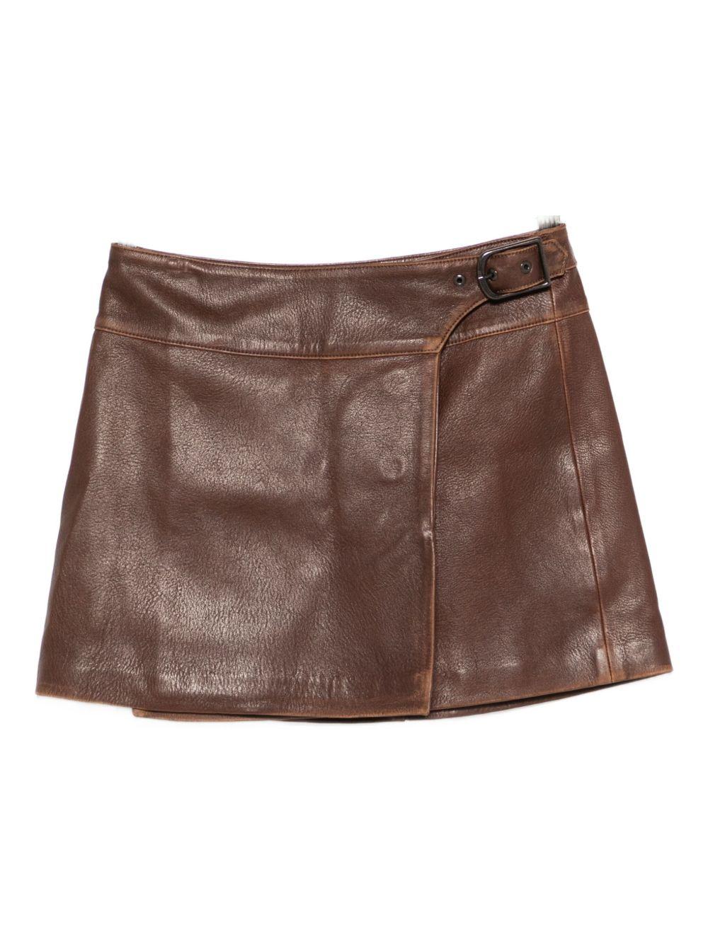 Mini gonna effetto pelle in marrone Simkhai - donna 