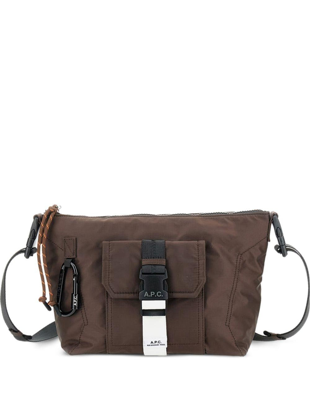 Borsa a tracolla con tasca frontale in marrone A.P.C. - unisex 