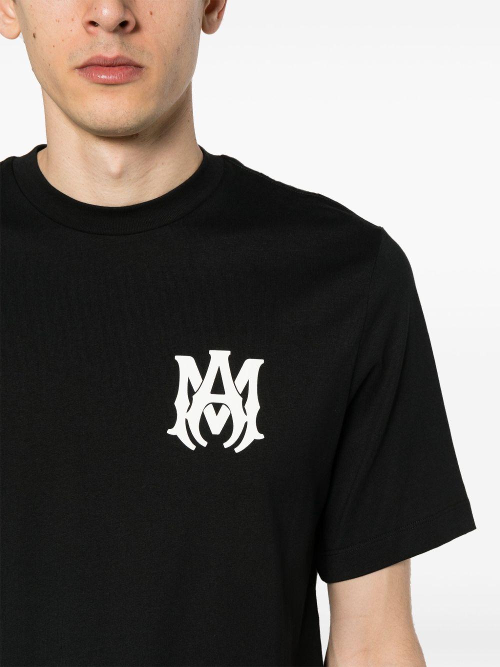 T-shirt a maniche corte con logo  in nero 