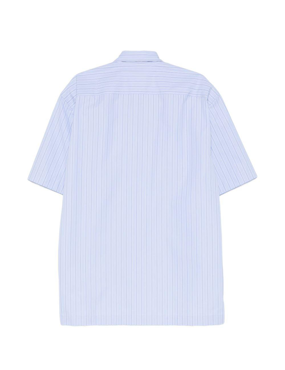 Camicia a maniche corte a righe in celeste Dries van noten - uomo 