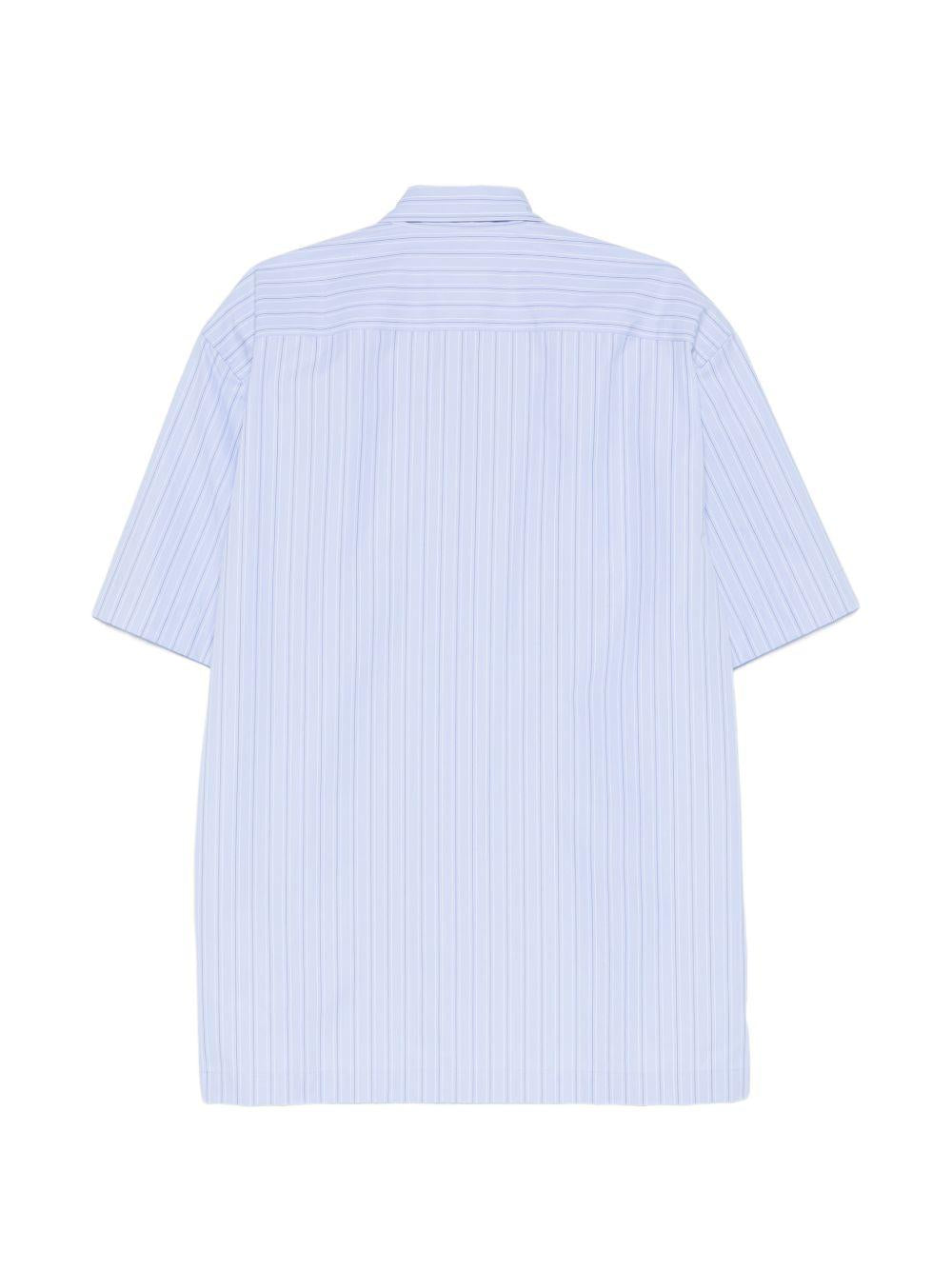 Camicia a maniche corte a righe in celeste Dries van noten - uomo 