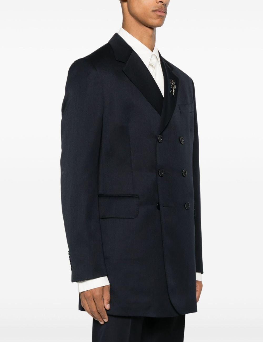 Blazer Venetian doppiopetto in blu Simone Rocha - uomo 
