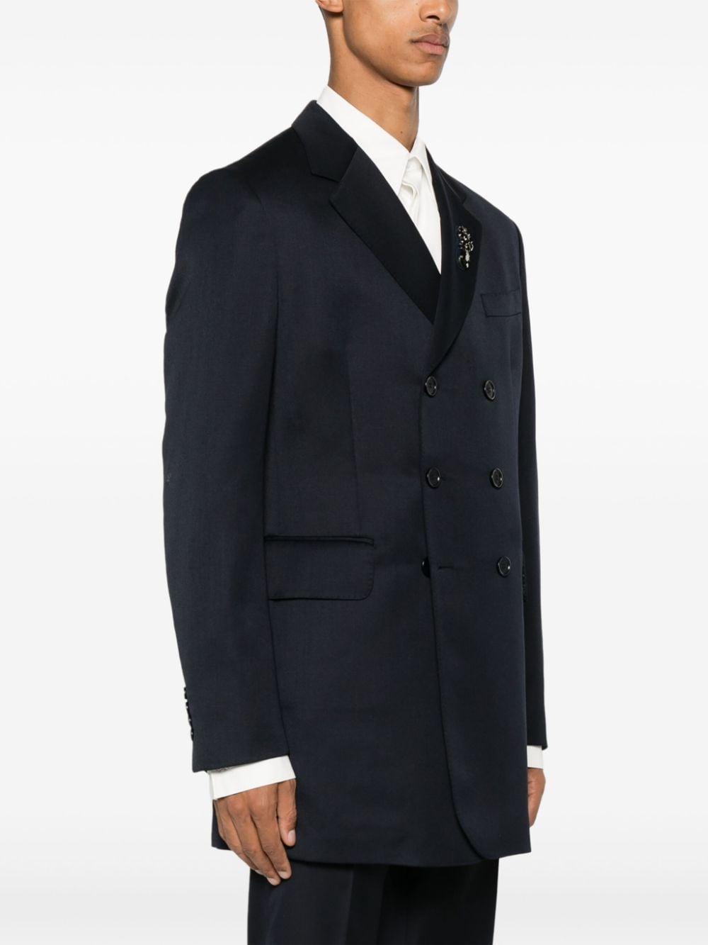 Blazer Venetian doppiopetto in blu Simone Rocha - uomo 