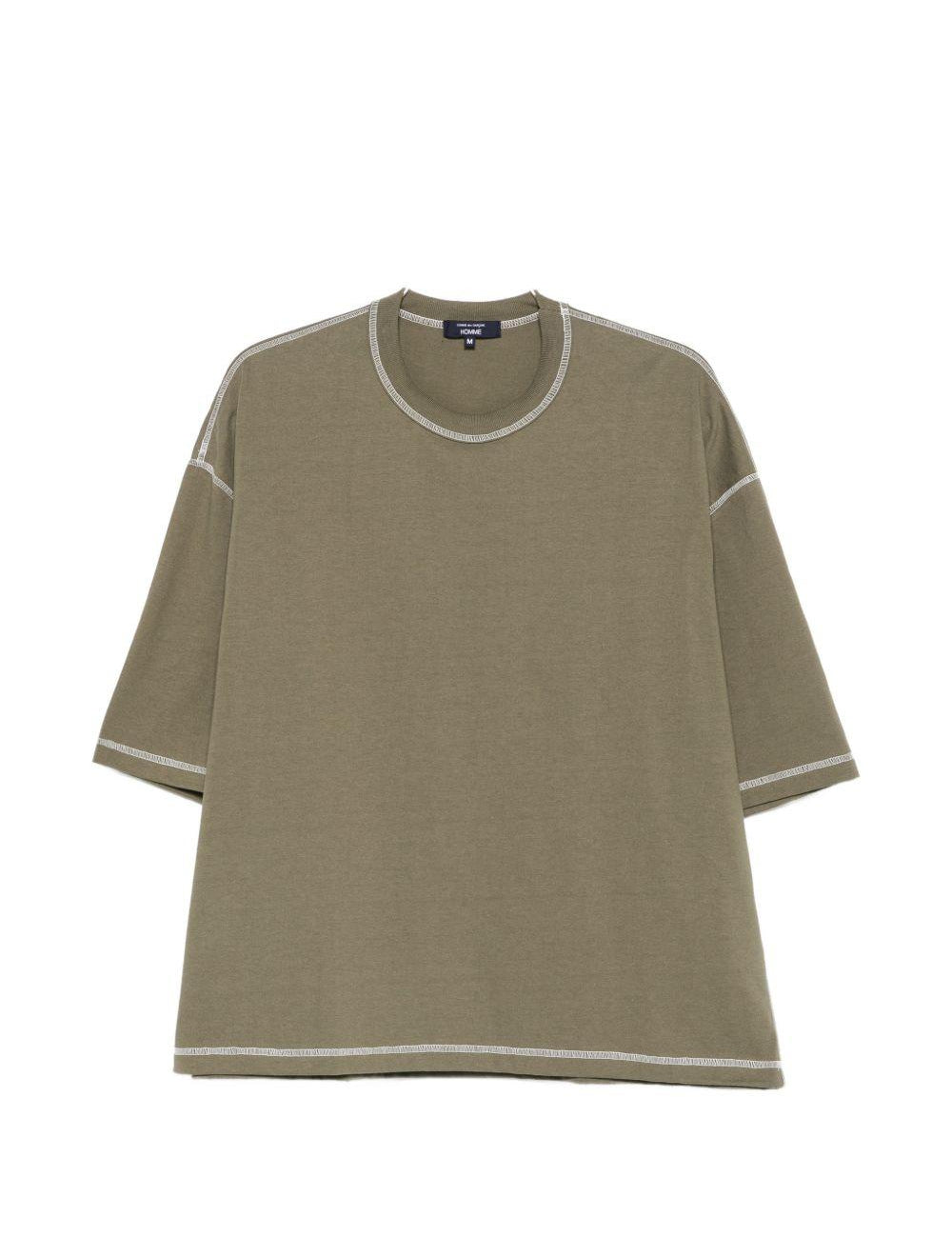T-shirt con cuciture a contrasto in verde Comme des garcons homme - uomo 