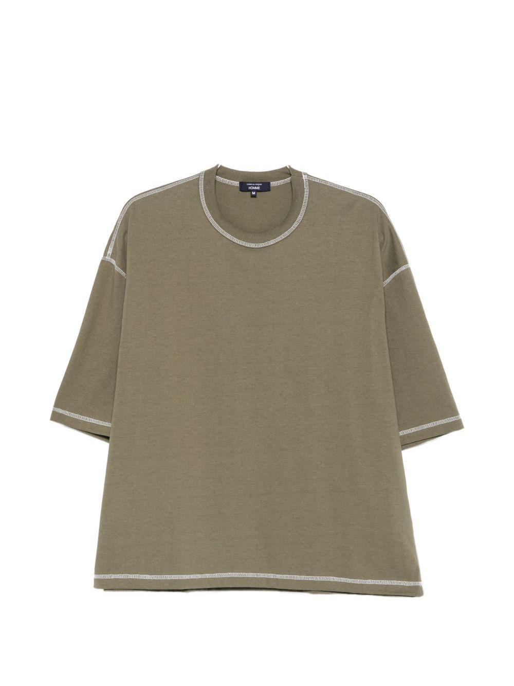 T-shirt con cuciture a contrasto in verde Comme des garcons homme - uomo 