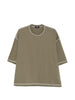 Comme des Garçons Homme men's T-shirt with contrast stitching in green