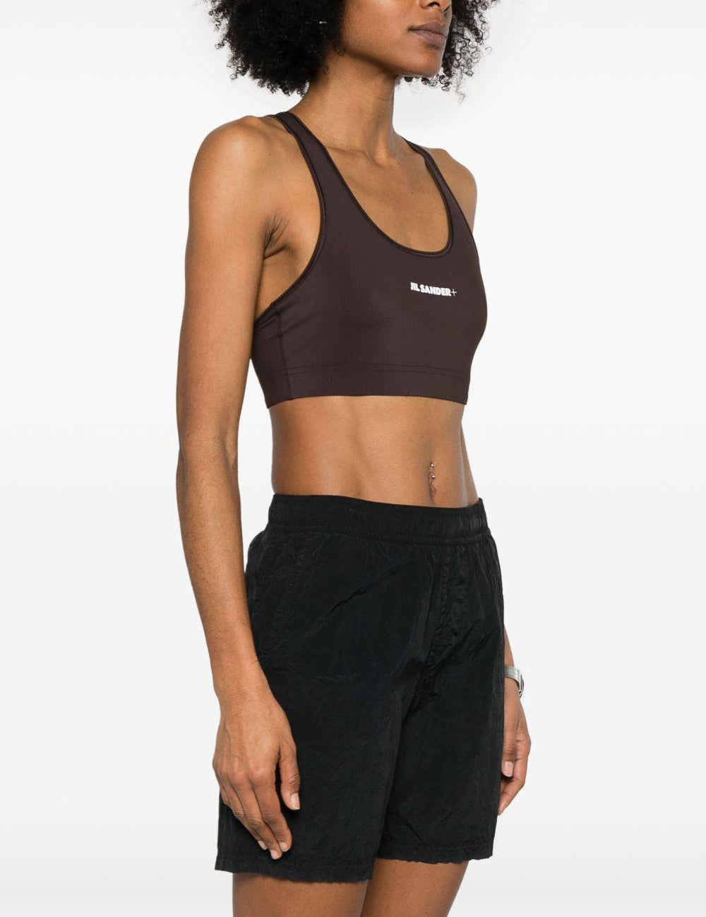 Reggiseno sportivo con logo in marrone Jil Sander - donna 