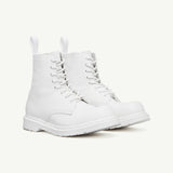 Stivaletti alti con lacci in bianco MM6 x Dr. Martens - donna 