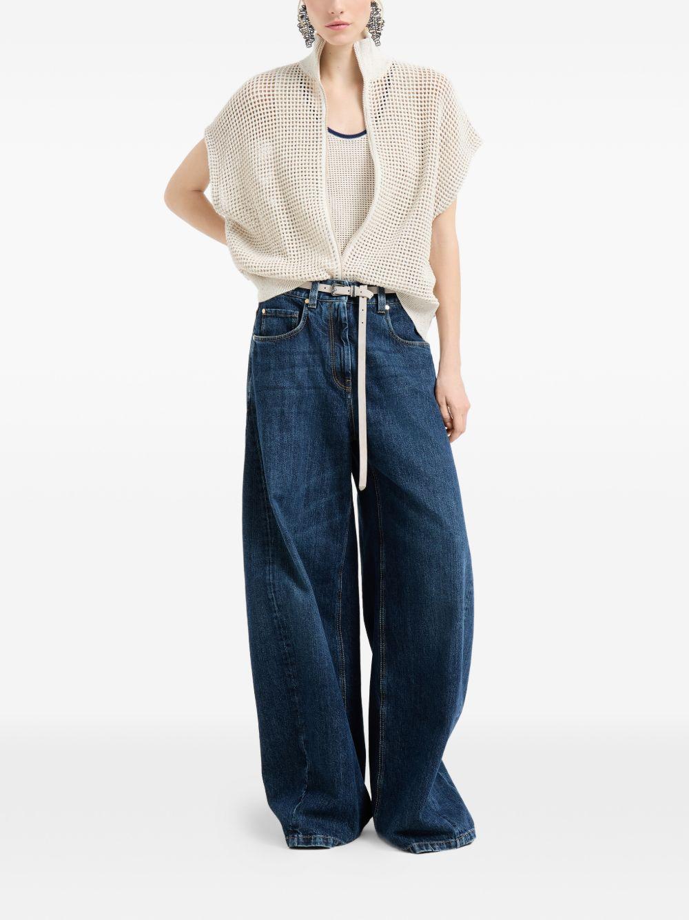 Cardigan con zip in bianco Brunello cucinelli - donna 