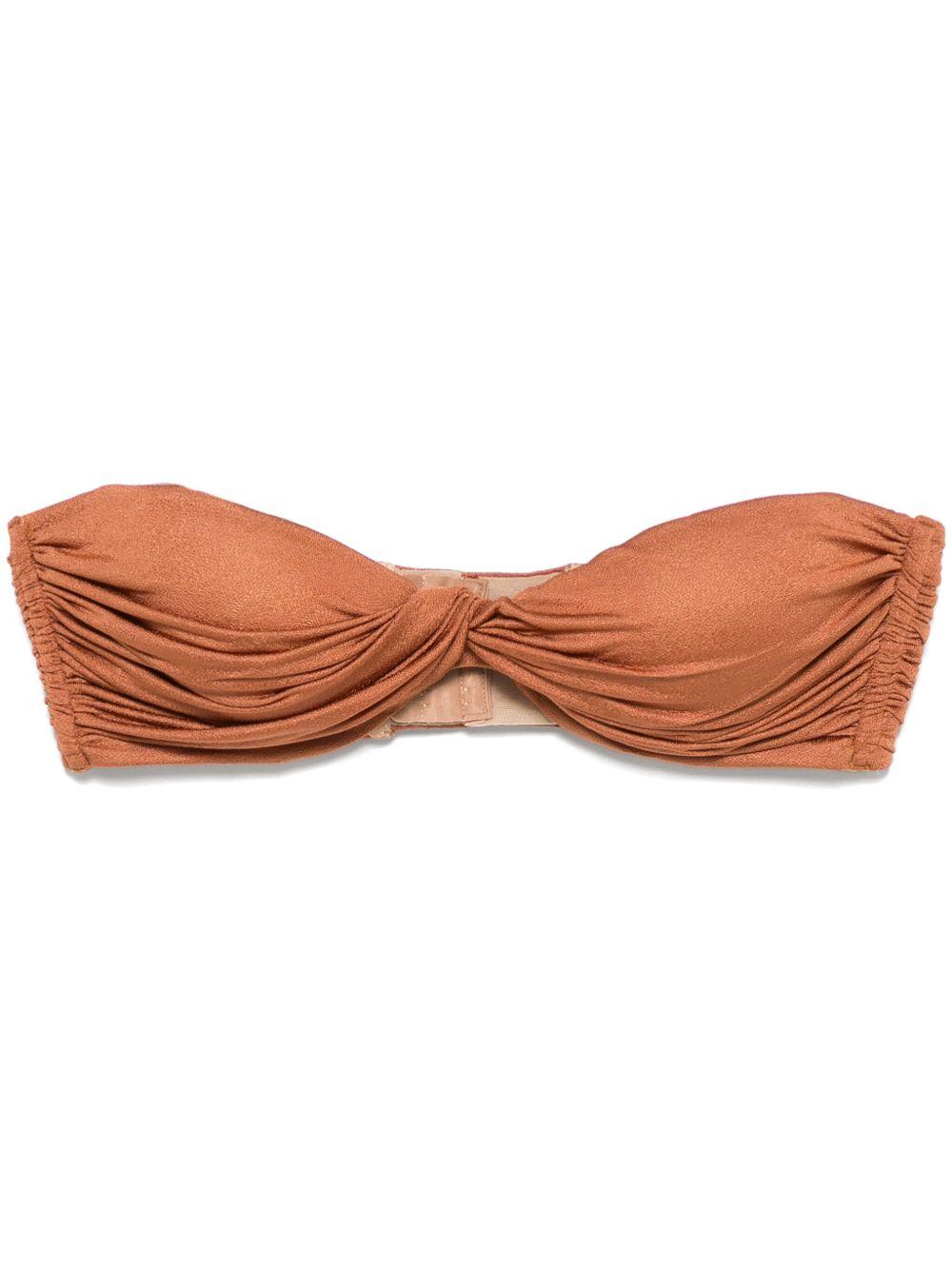 Bralette con nodo in marrone terracotta di Giuseppe Di Morabito - donna 
