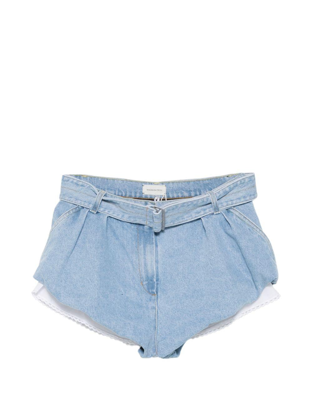 Pantaloncini con cintura in azzurro Magda butrym - donna 