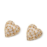 Orecchini a cuore con cristalli in oro Self-portrait - donna 