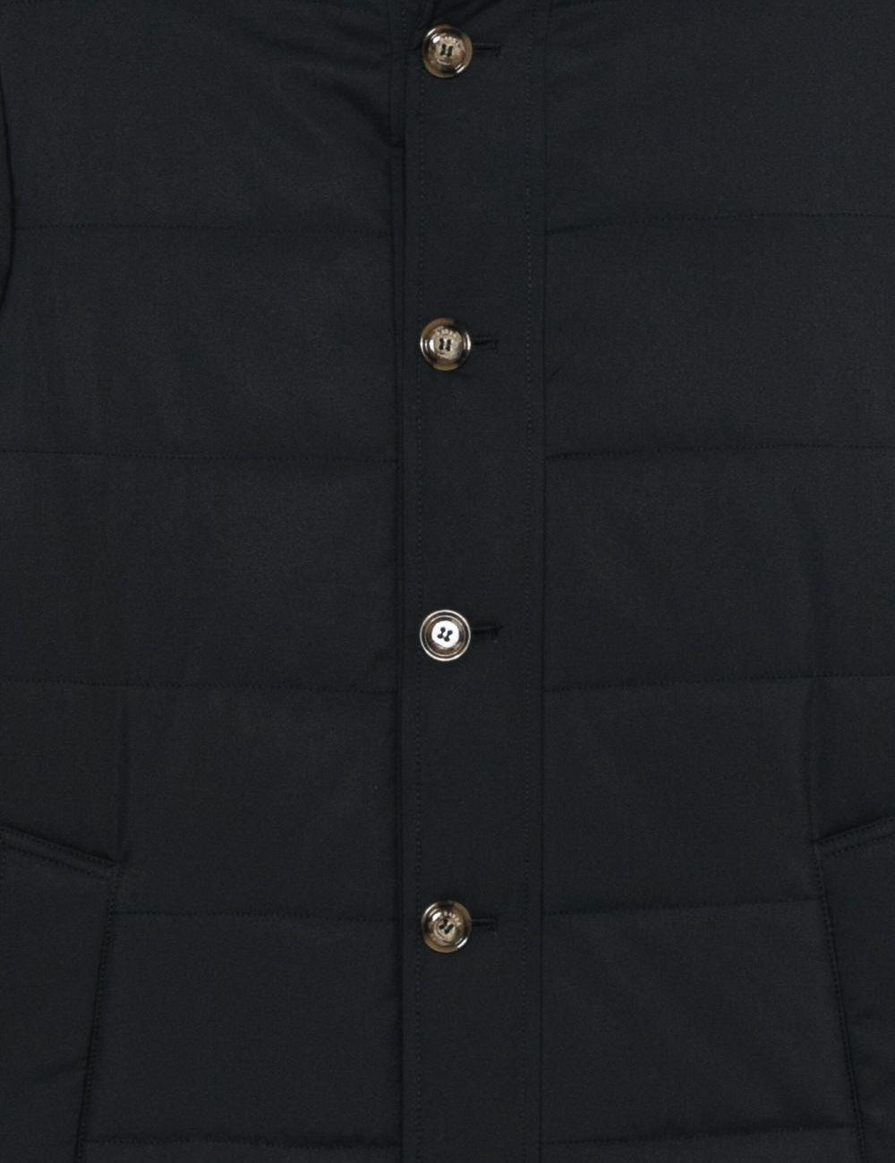 Cappotto trapuntato con bottoni in blu Barba - uomo 