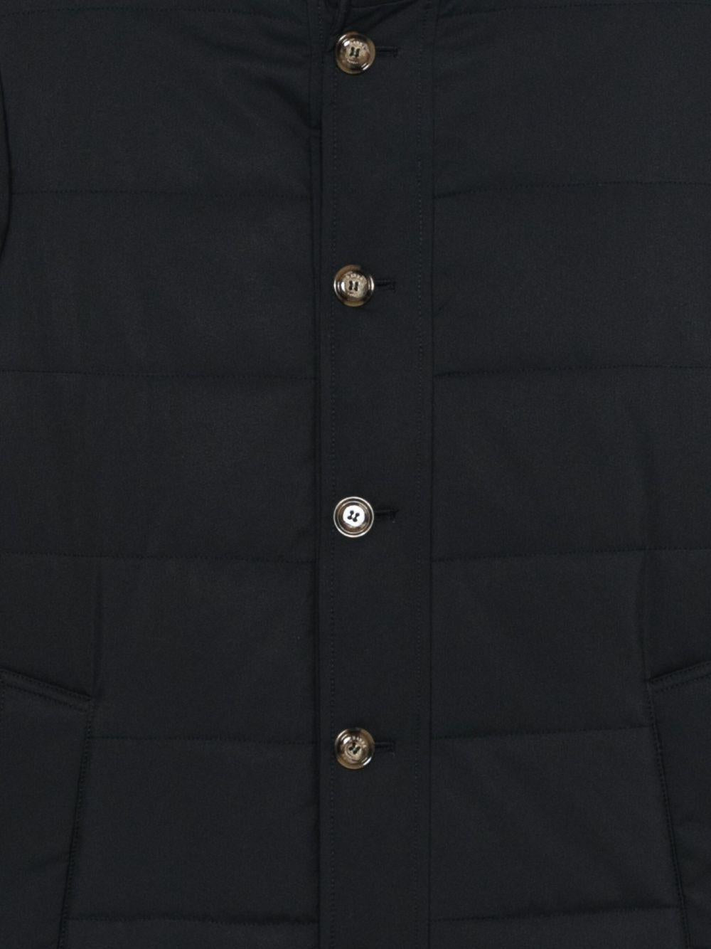 Cappotto trapuntato con bottoni in blu Barba - uomo 