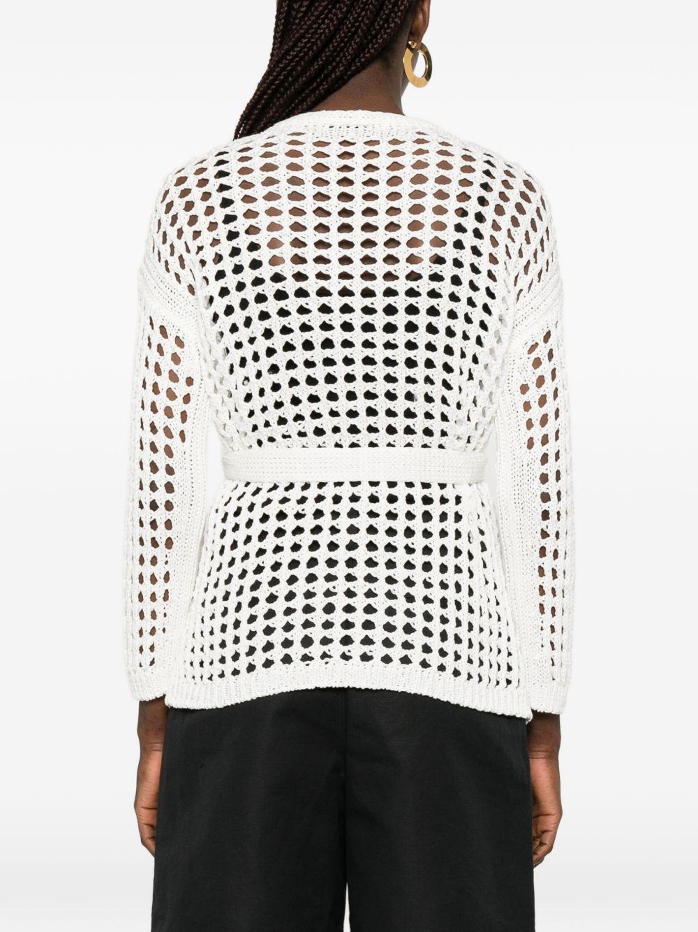 Cardigan a portafoglio Gelo in cotone in bianco Maxmara - donna 