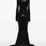 Abito maxi con ruches in nero Norma Kamali - donna 
