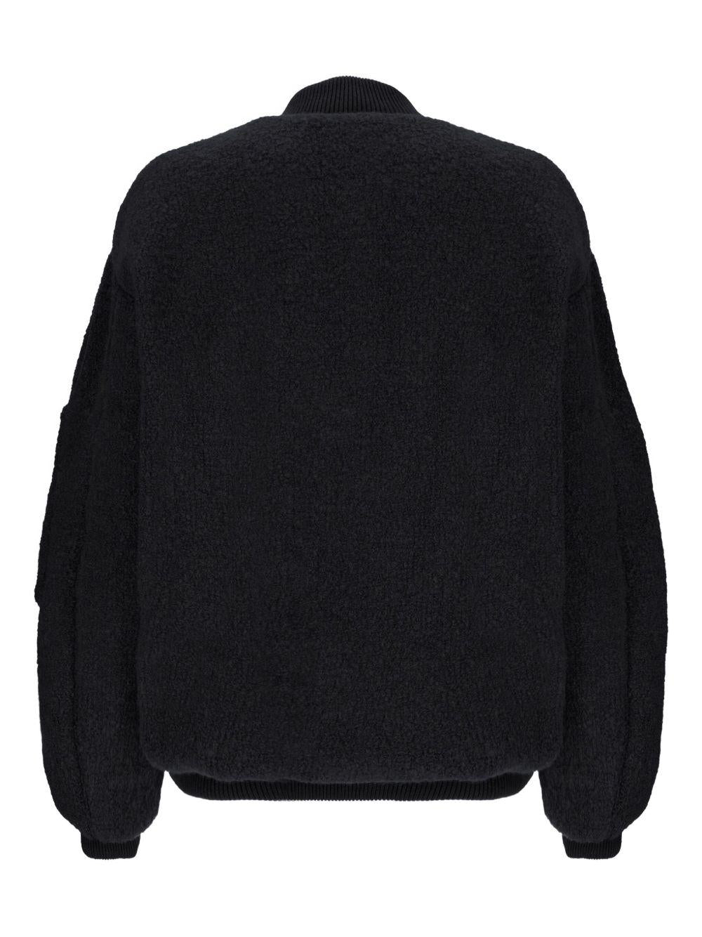 Bomber bouclé in nero Laneus - donna 