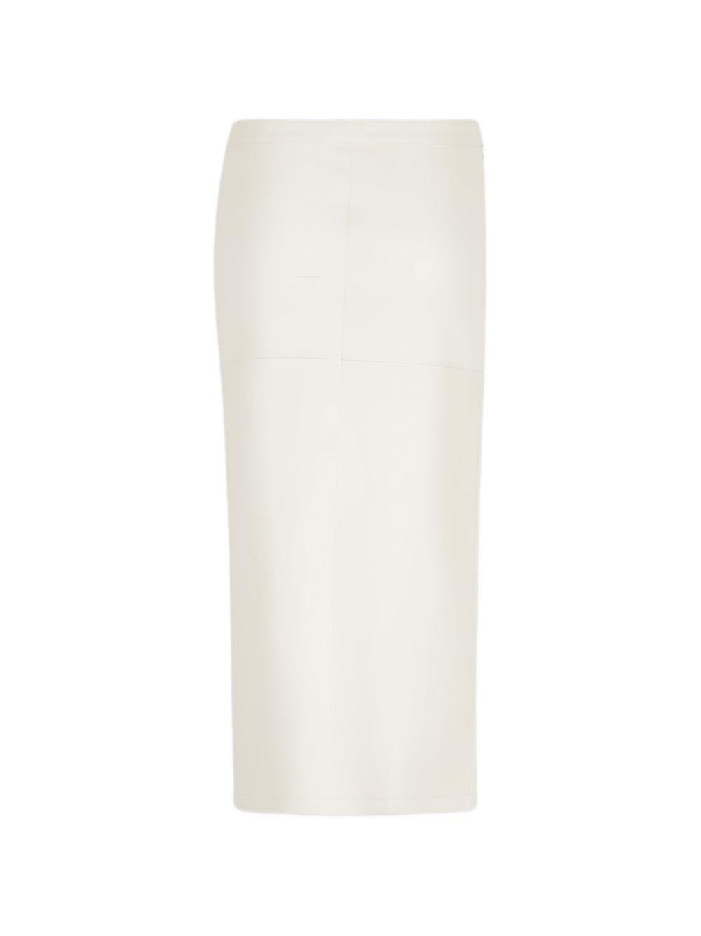 Gonna midi con arricciatura in pelle bianca Rabanne - donna 
