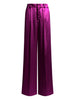 Alberta Ferretti women's purple satin wide-leg trousers