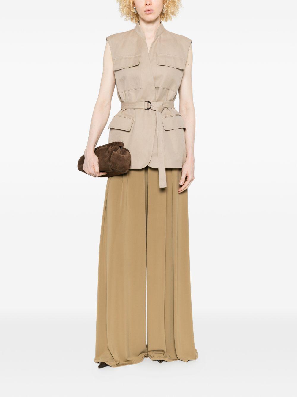 Pantaloni con pieghe bermuda in beige Maxmara - donna 