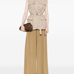 Pantaloni con pieghe bermuda in beige Maxmara - donna 