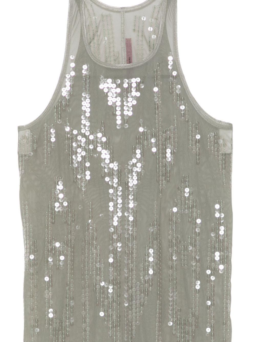 Canotta con paillettes  in grigio Rick owens lilies - donna 