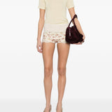 Shorts in pizzo con stampa floreale in avorio Magda butrym - donna 