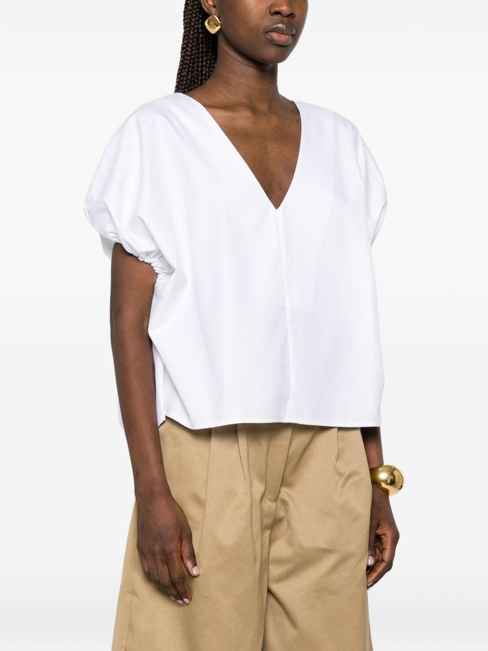 Top con scollo a v in cotone in bianco Batakovic - donna 