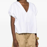 Top con scollo a v in cotone in bianco Batakovic - donna 