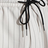 Bermuda gessati con coulisse in bianco Y-3 - uomo 