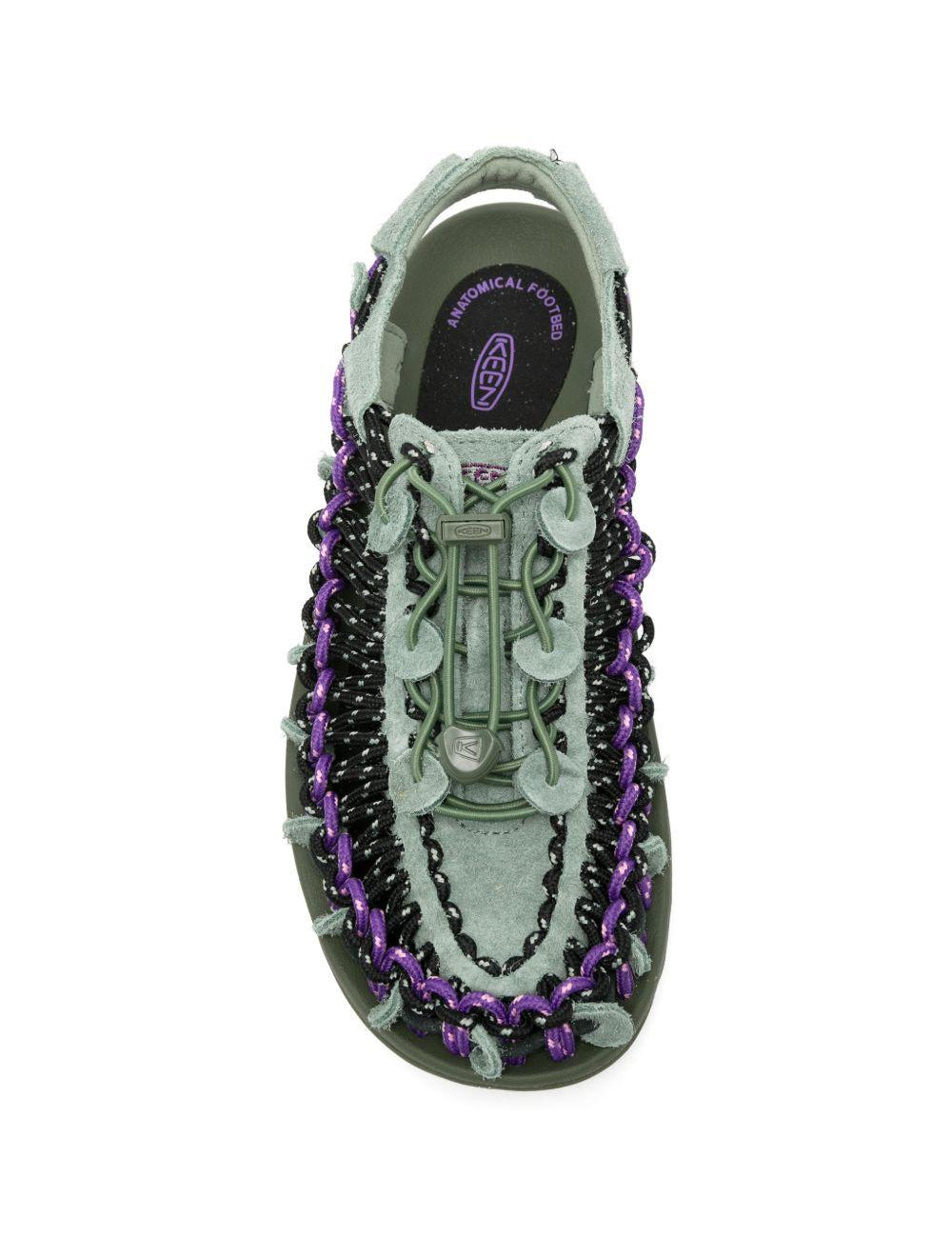 Sandali uneek con cordino intrecciato in verde Keen - unisex 