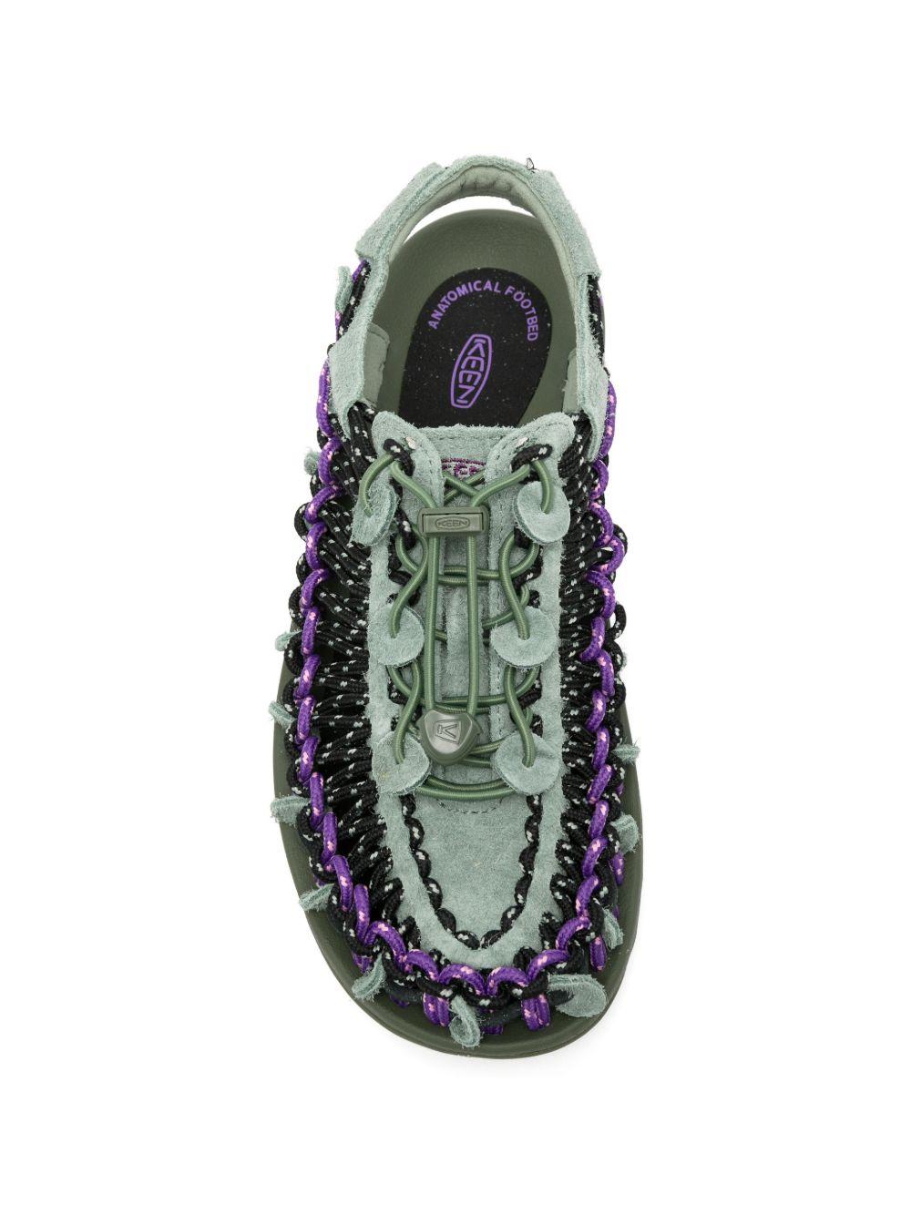 Sandali uneek con cordino intrecciato in verde Keen - unisex 