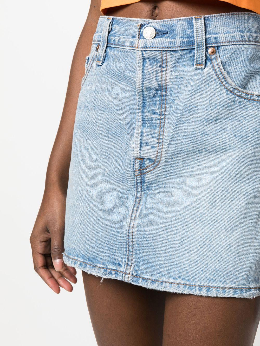Gonna in denim a vita media in blu Levi's - donna 