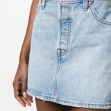 Gonna in denim a vita media in blu Levi's - donna 