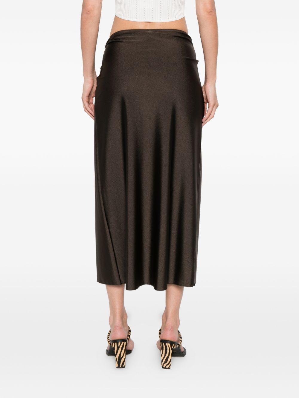 Gonna midi arricciata e decorata in marrone Simkhai - donna 